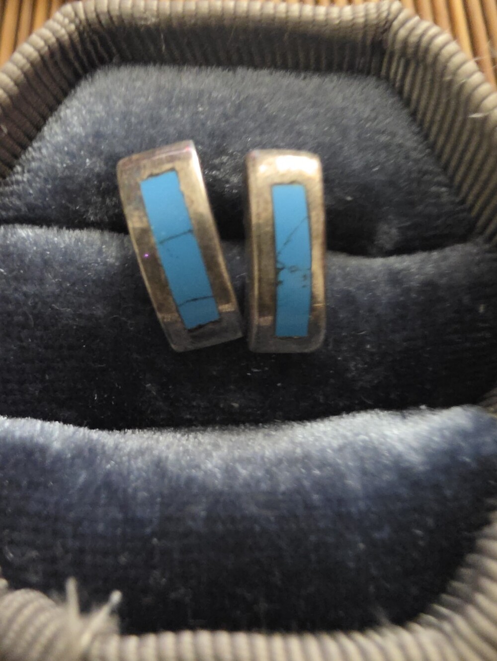 Sterling Silver Mexico Turquoise Stud Earrings (Vintage)